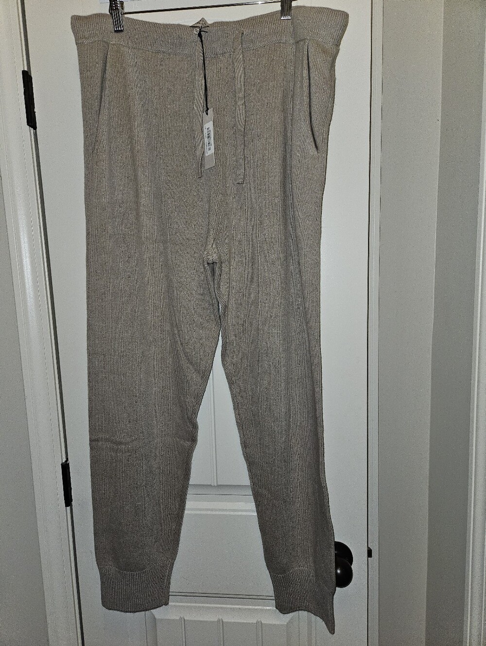 Womens Martha Stewart Wool Silk And Cashmere Blend Knit Drawstring Pants - Beige